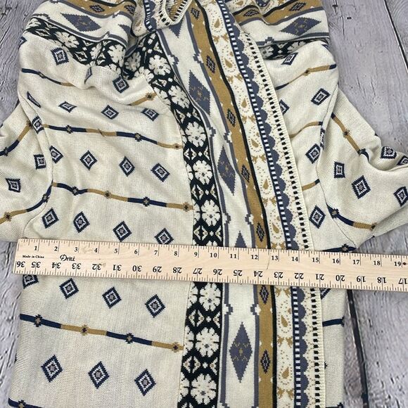 Freeway Waterfall Shawl Wrap Cardigan Sweater Aztec Print Long sleeves sz Large - Picture 12 of 16